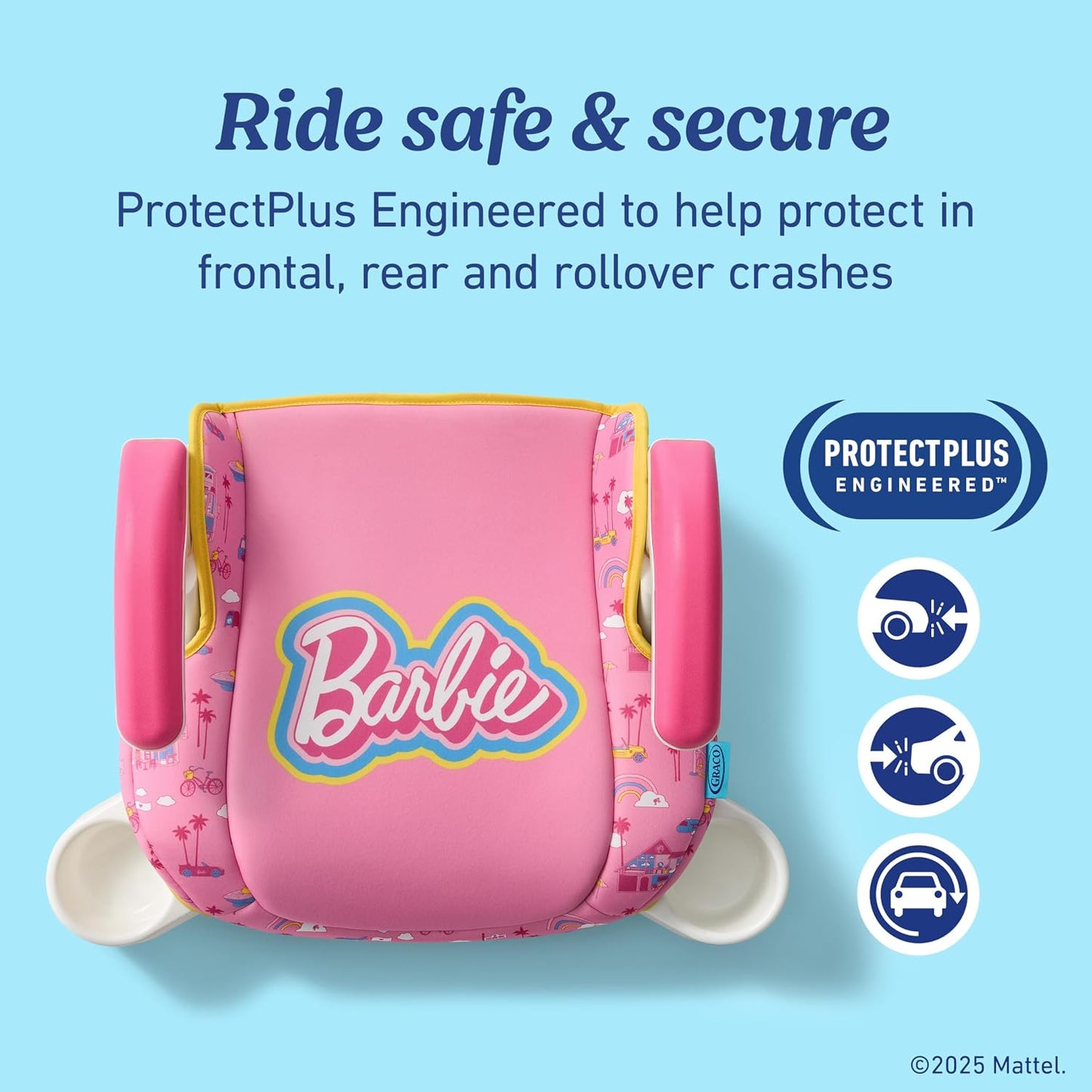 Graco TurboBooster 2.0 Backless Booster Car Seat (Barbie Painterly) - Kidsy