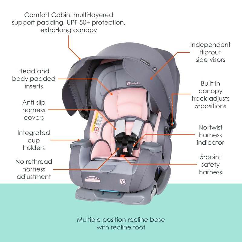New Baby Trend Cover Me 4 - in - 1 Convertible Car Seat (Desert Pink) - Kidsy