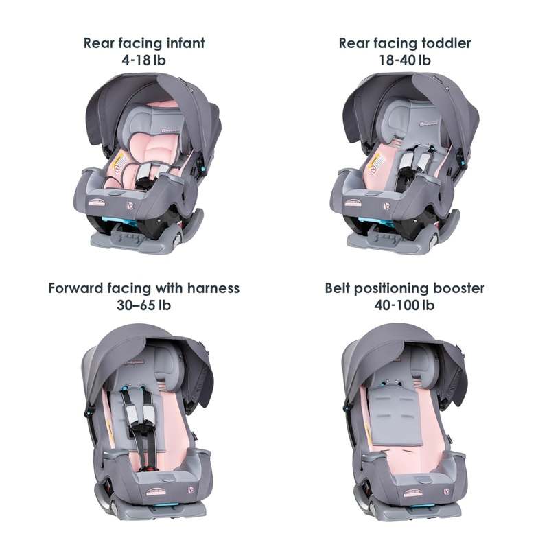 New Baby Trend Cover Me 4 - in - 1 Convertible Car Seat (Desert Pink) - Kidsy