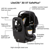 New Diono LiteClik30 XT SafePlus Infant Car Seat and Base (Latch - Black Storm) - Kidsy