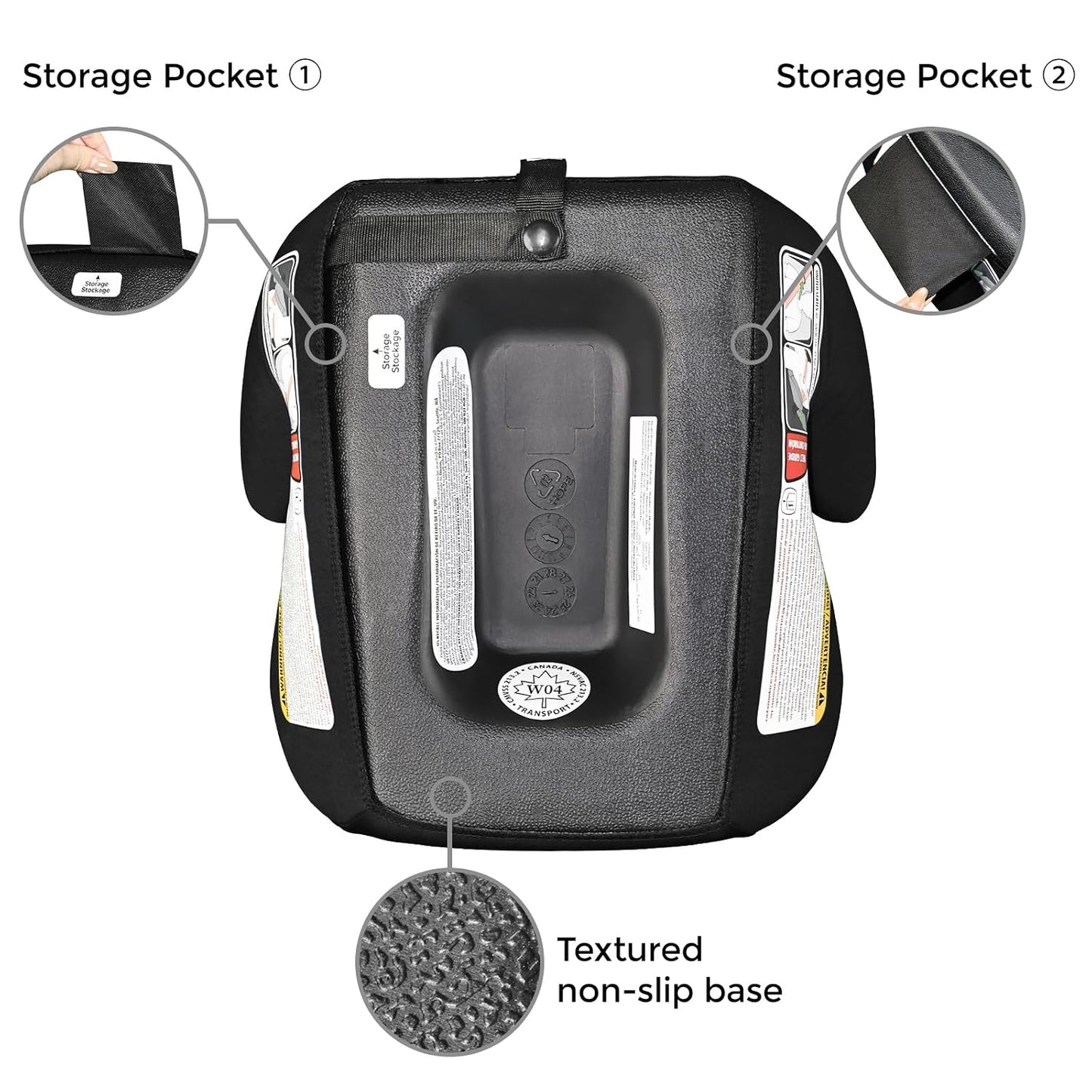 New Diono Solana Lite Backless Booster Car Seat 40-100 lbs (Black Storm) - Kidsy
