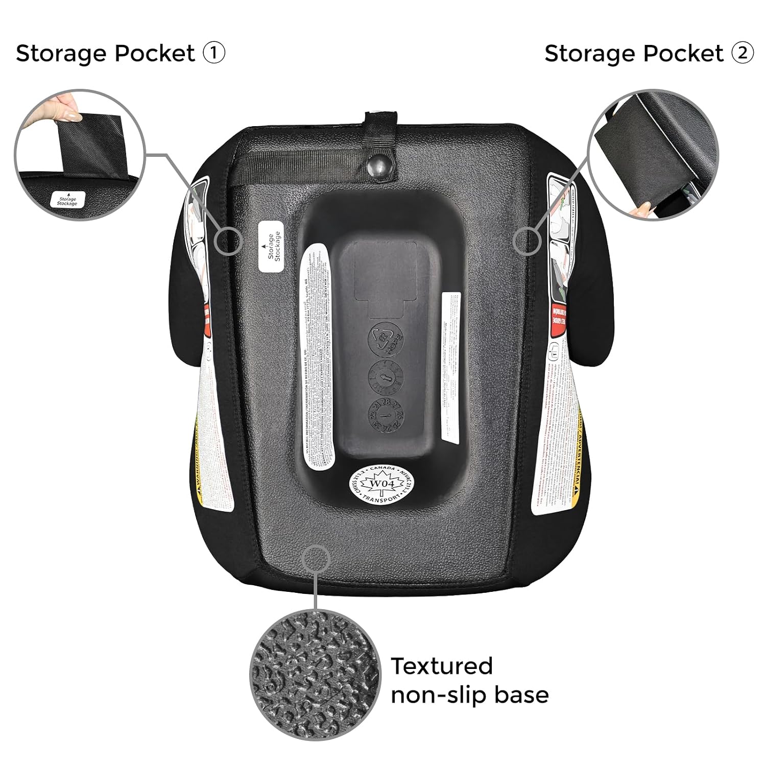 New Diono Solana Lite Backless Booster Car Seat 40-100 lbs (Black Storm) - Kidsy