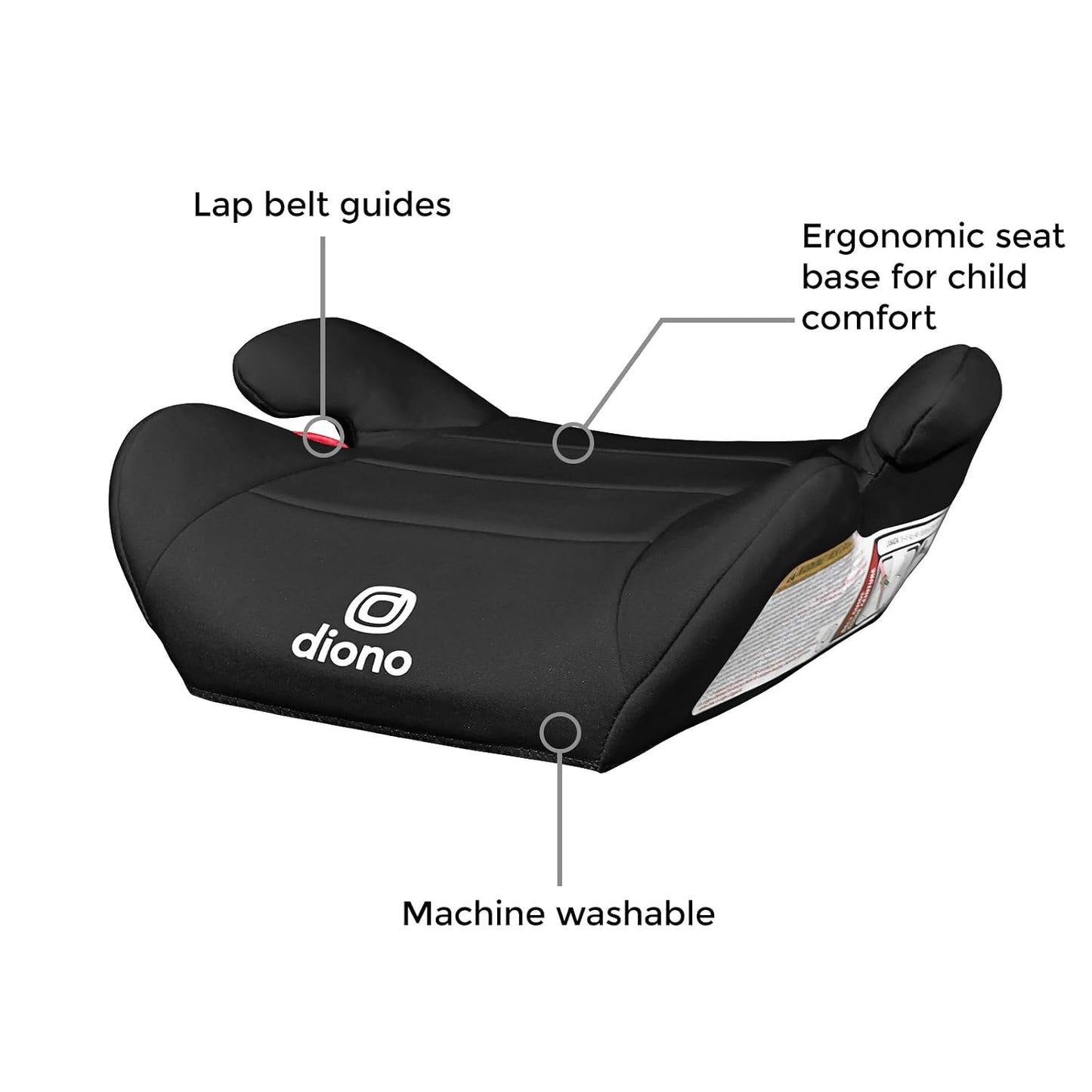 New Diono Solana Lite Backless Booster Car Seat 40-100 lbs (Black Storm) - Kidsy