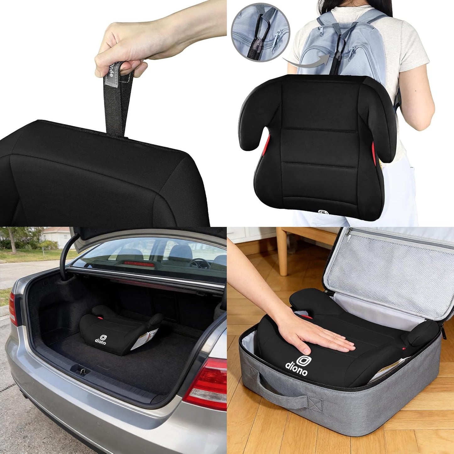 New Diono Solana Lite Backless Booster Car Seat 40-100 lbs (Black Storm) - Kidsy