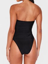Sexy Cutout High Leg Knotted Bandeau One Piece Swimsuit