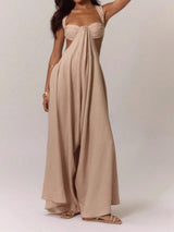 Sexy Neckholder-Overall mit Cut-Outs und weitem Bein