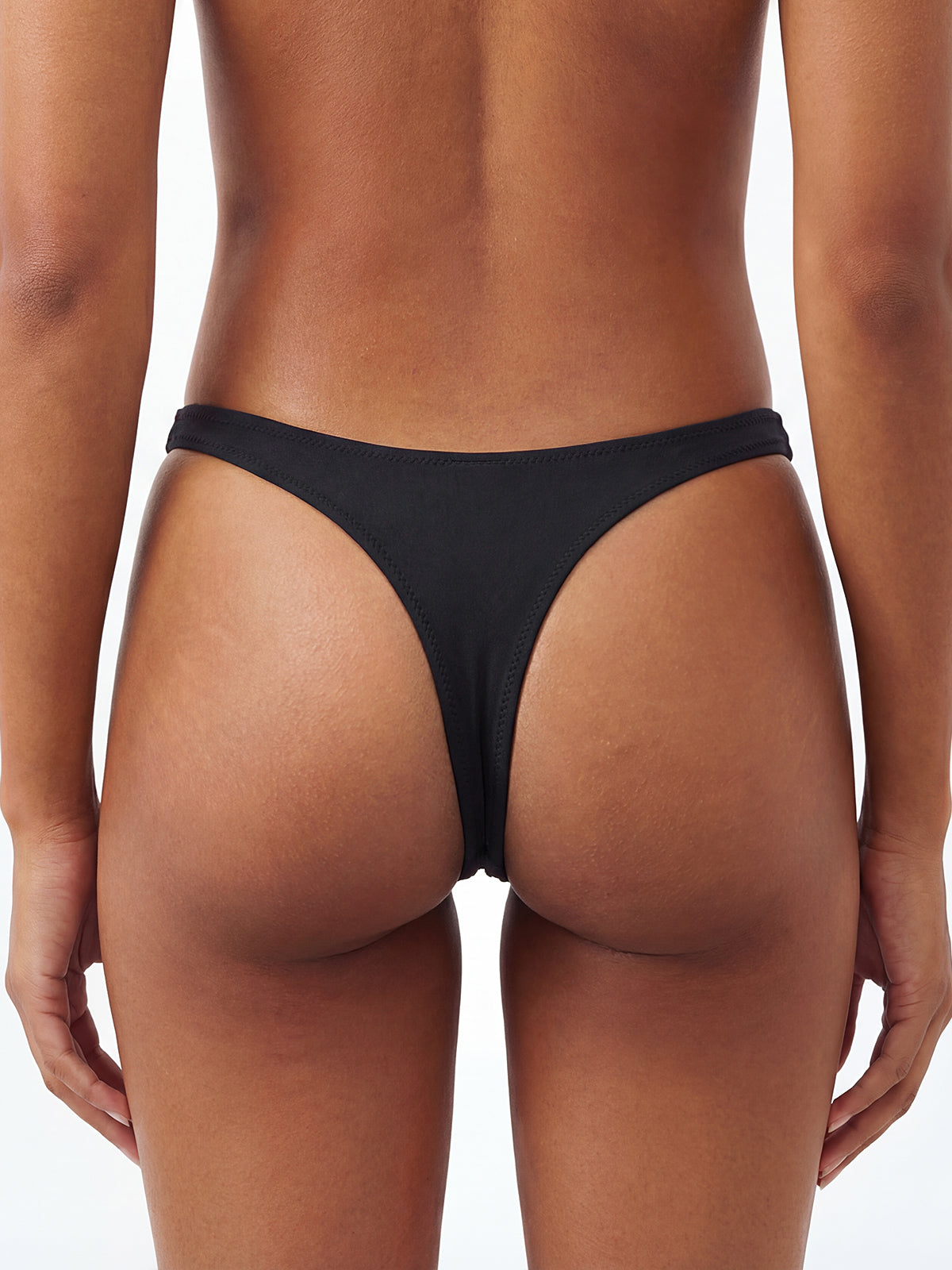 Sexy hoher Beinausschnitt geraffter minimalistischer brasilianischer Bikinihose