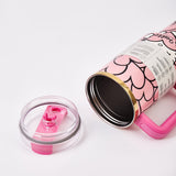 Close-up of the lid and interior of the pink Stanley x Hello Kitty Quencher H2.0 Tumbler