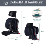 WAYB Pico Travel Car Seat with Premium Carrying Bag (Black/Grey) - Kidsy